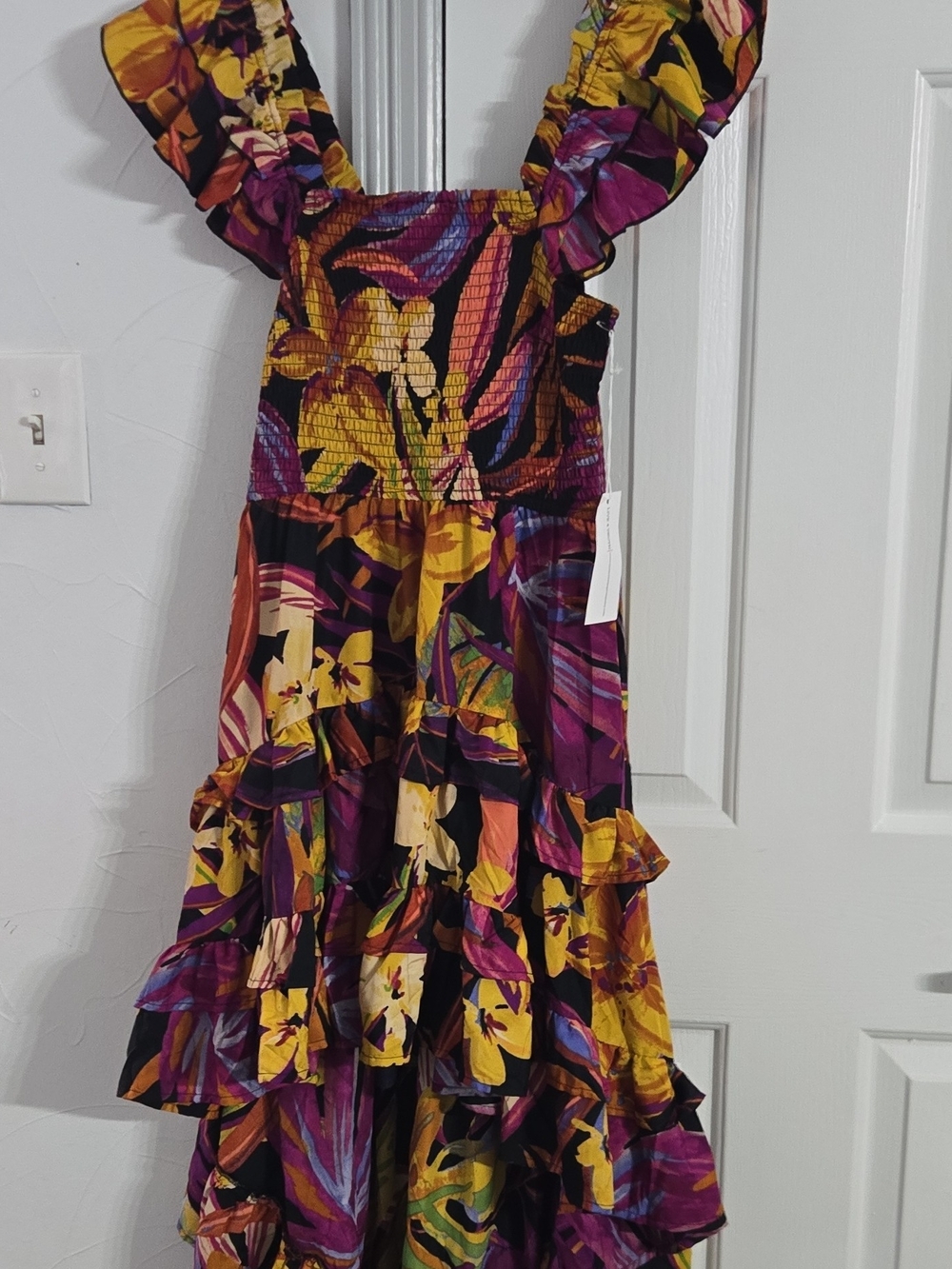 Live 4 Truth Women's Ruffled Floral High-Low Dress - Purple, Yellow, Black